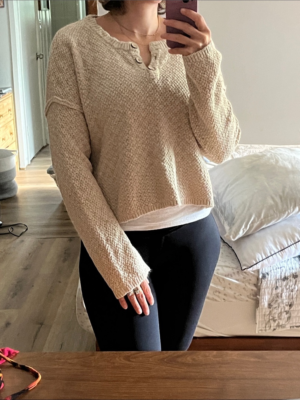 Hippie Rose crochet sweater slightly cropped